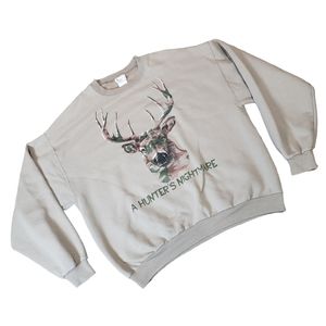 Vintage Camouflage Deer Crewneck A Hunter's Nightmare American Tradition XL